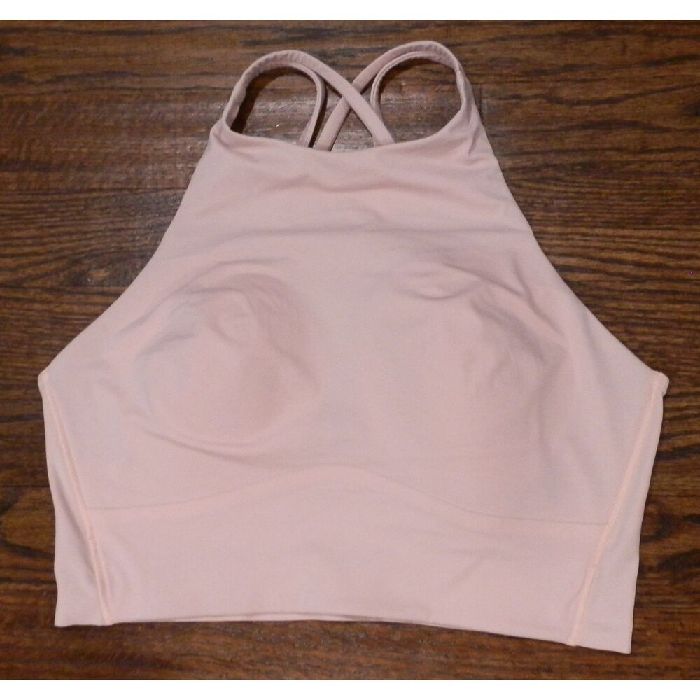 Lululemon Pink High Neck Long Line Sports Bra Women's Size Unknown READ